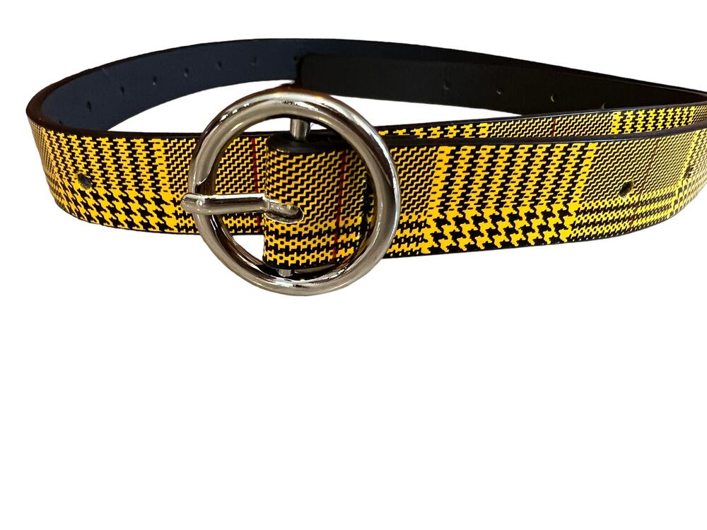 Vintage 80s 90s Dickies Yellow Plaid skinny belt M